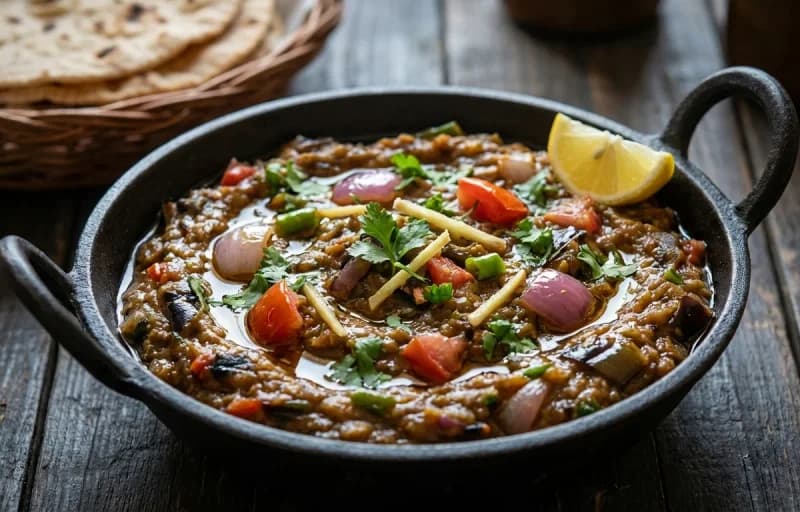 Aloo Paratha with Baingan ka Bharta - Recipe 2