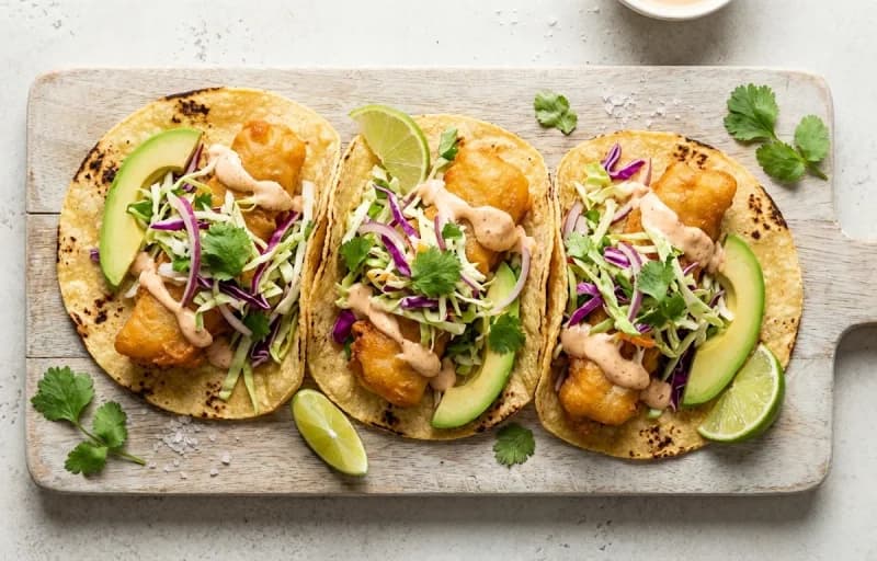 Baja Fish Tacos, Cabbage Slaw and Chipotle Crema - Recipe 1