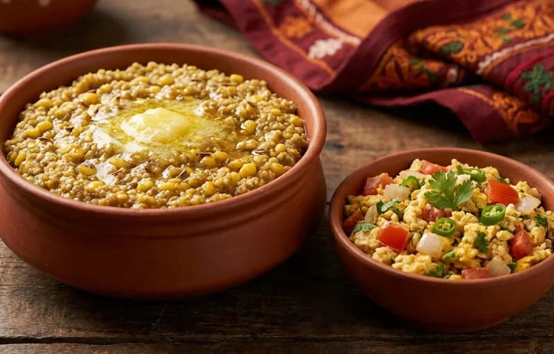Bajra Khichdi with Anda Bhurji