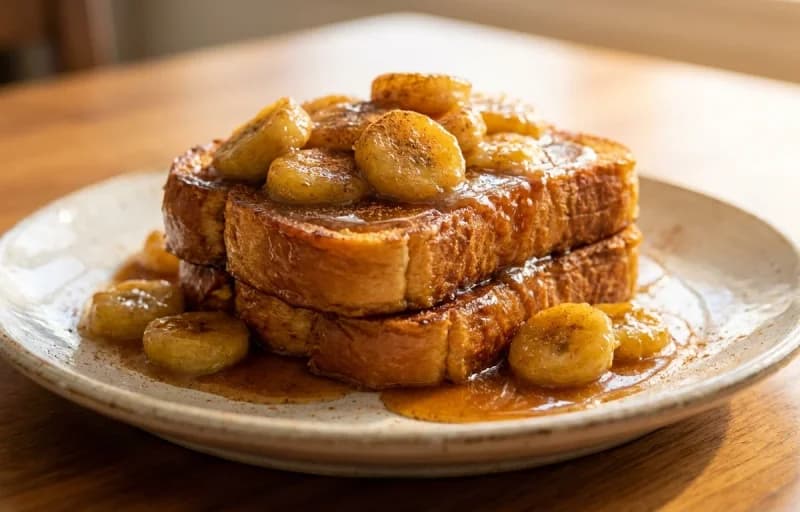 Bananas Foster French Toast with Pan-Fried Bacon - Recipe 1