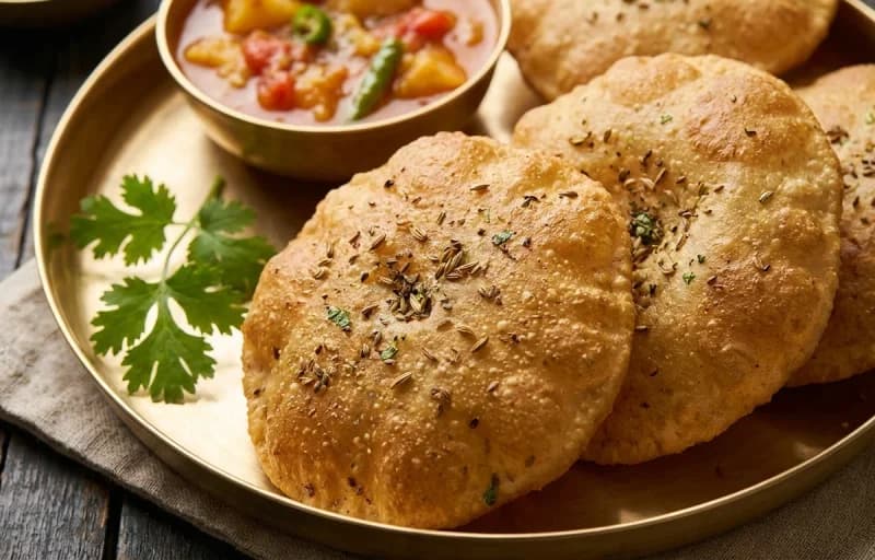 Bedmi Puri, Aloo Sabzi and Urad Dal Tadka - Recipe 1