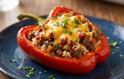 Beef and Rice Stuffed Bell Peppers