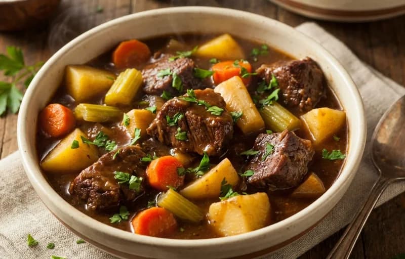 Beef Stew with Root Vegetables with Cornbread - Recipe 1