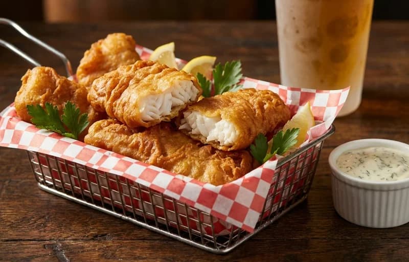 Beer Battered Cod, French Fries and Malt Vinegar - Recipe 1