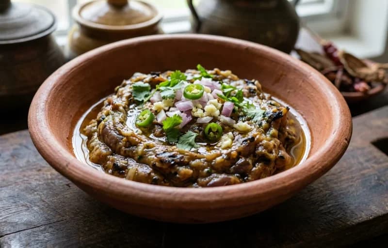 Ruti, Begun Pora and Bengali Kalai Dal - Recipe 2