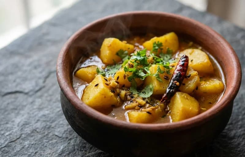 Trikon Paratha with Bengali Alur Jhol - Recipe 2