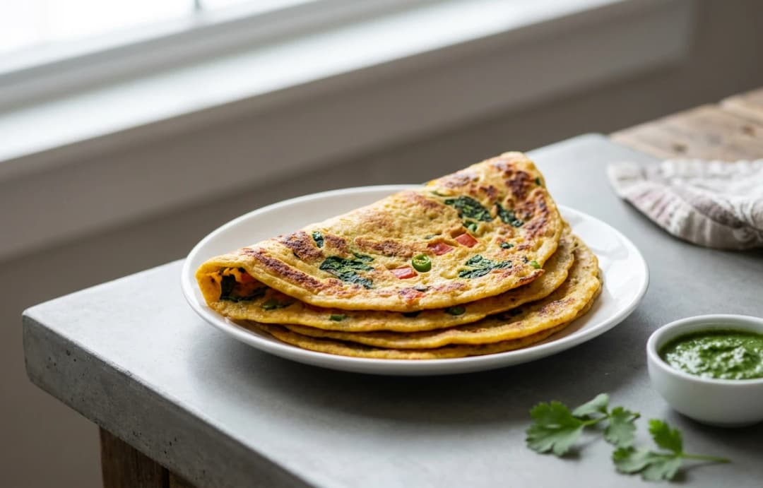 Besan Chilla with Spinach