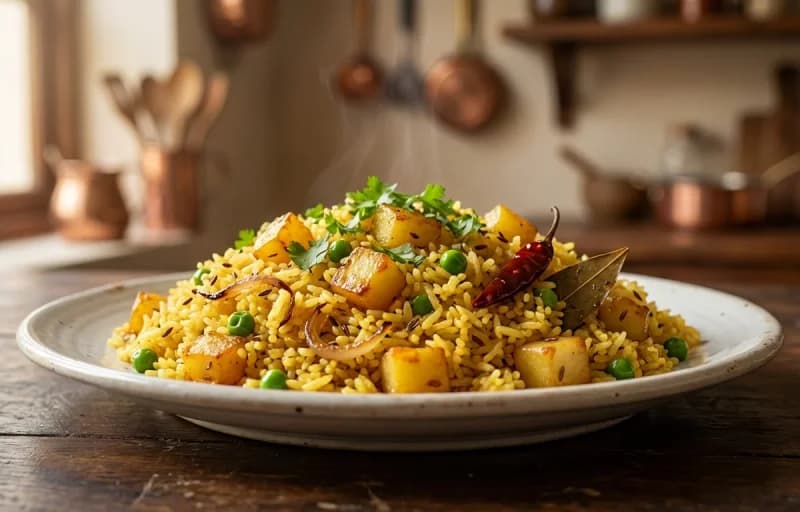 Omelette Tarkari, Bhaja Bhaat and Saaga Bhaja - Recipe 2