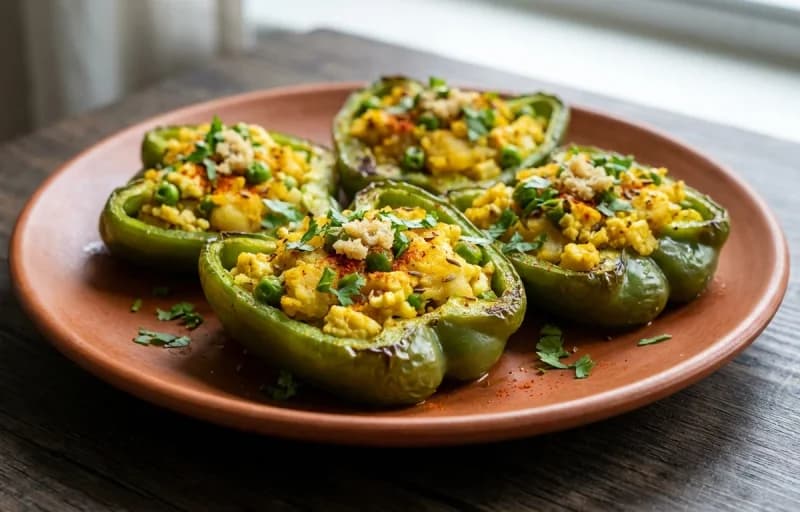 Bharwa Shimla Mirch with Roti - Recipe 1