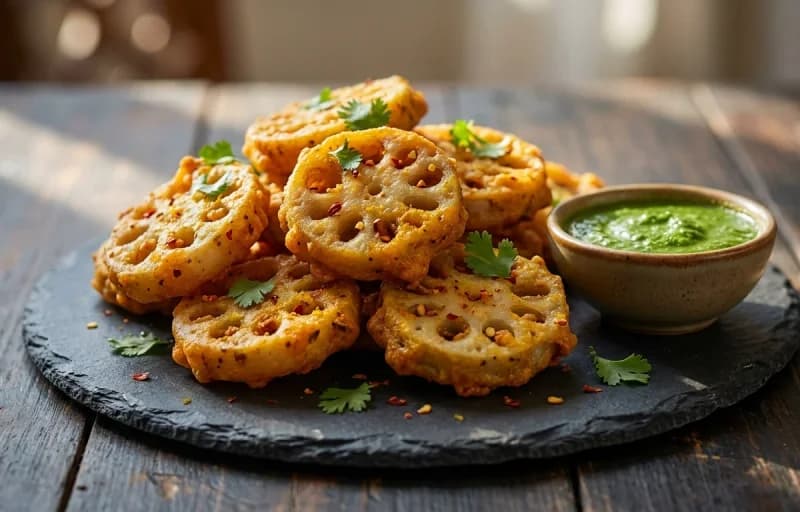 Sanna Pakora, Bhee Pakora and Coriander Mint Chutney - Recipe 2