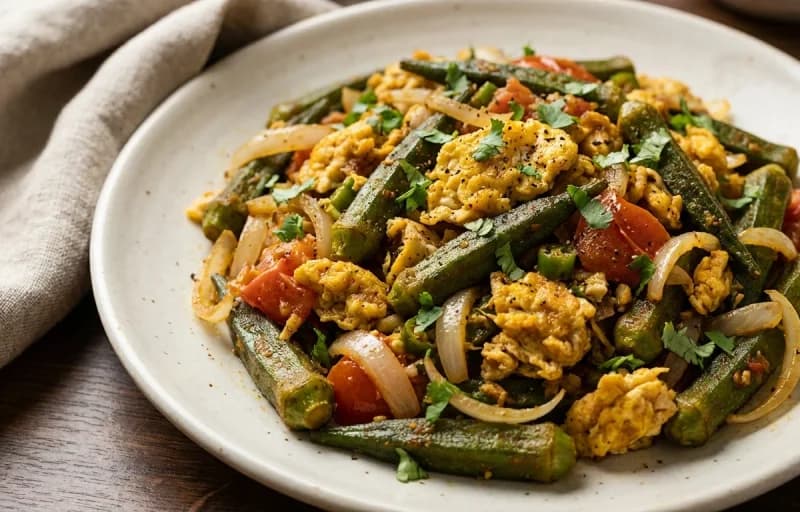 Bheeda Par Eeda, Phulka and Kachumber Salad - Recipe 1