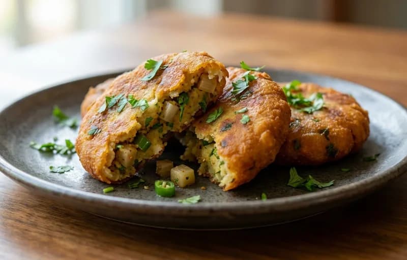 Bhein Tikki, Poached Egg and Coriander Chutney - Recipe 1