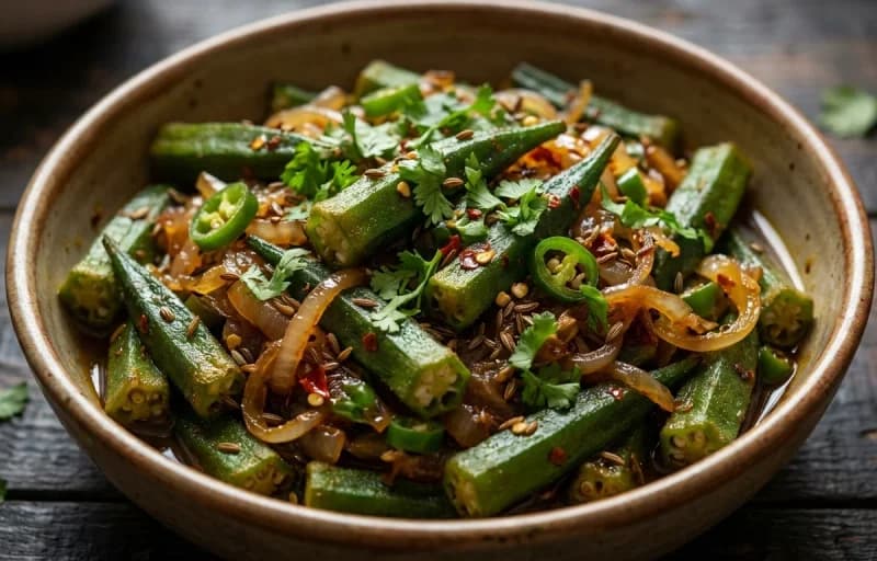 Roti, Bhindi Bhujia and Dahi - Recipe 2