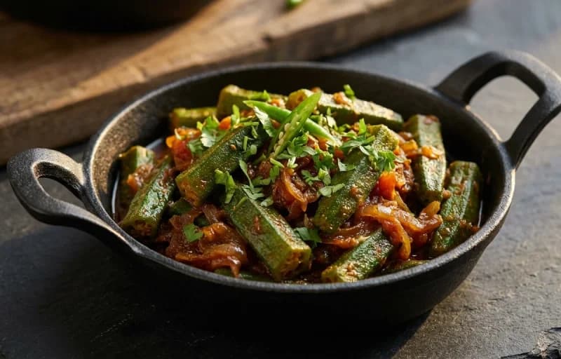 Bhindi Masala, Phulka and Cucumber Raita - Recipe 1