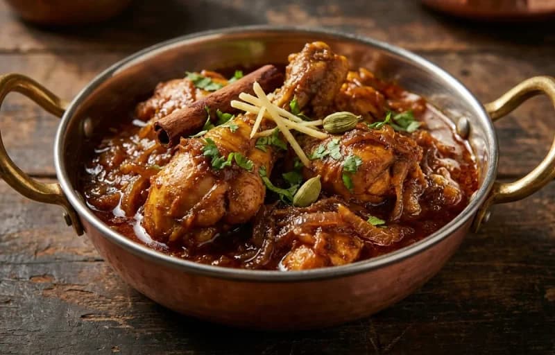 Bhuna Kukda, Paratha and Mint Raita - Recipe 1