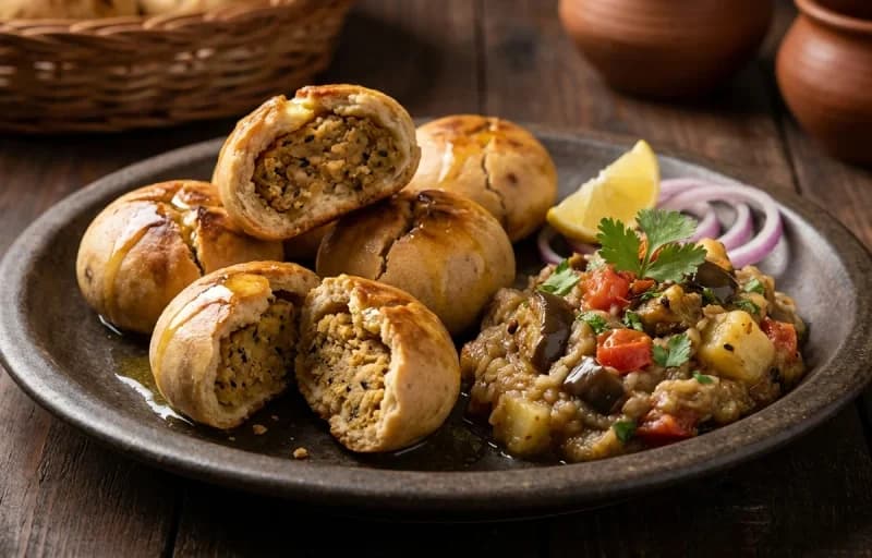 Bihari Litti with Mutton Curry - Recipe 1