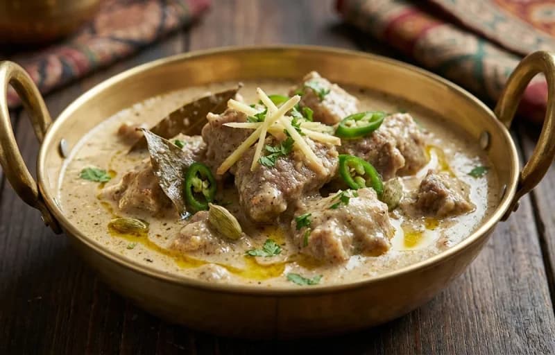 Bihari Mutton Rezala, Roti and Onion Salad - Recipe 1