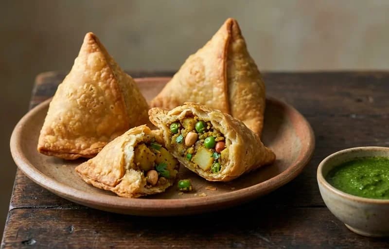 Bihari Samosa with Coriander Mint Chutney - Recipe 1