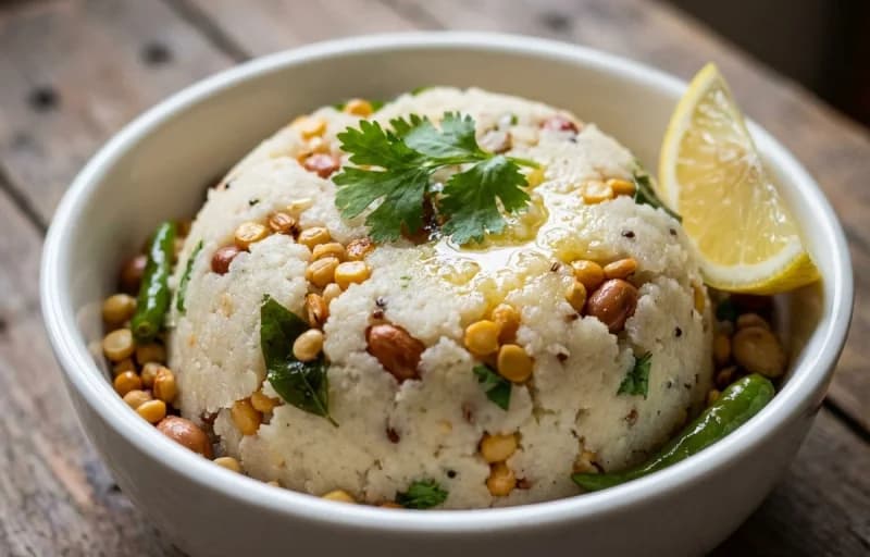 Biyyam Rava Upma with Pachi Pulusu - Recipe 1
