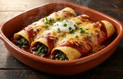 Black Bean and Spinach Enchiladas