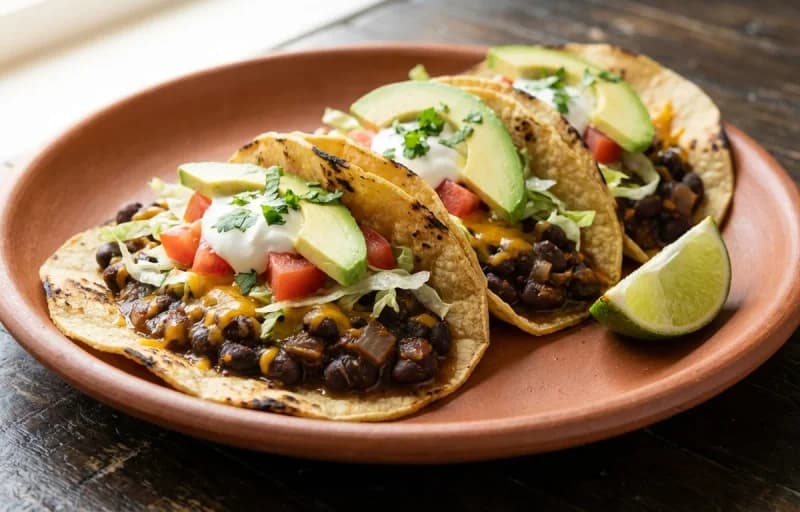 Black Bean Tacos, Mexican Rice and Pico de Gallo - Recipe 1