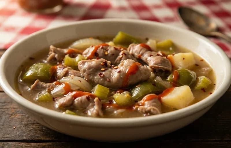 Boiled Chitlins, Collard Greens, Cornbread and Hot Sauce - Recipe 1