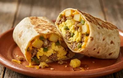 Breakfast Burrito with Green Chile