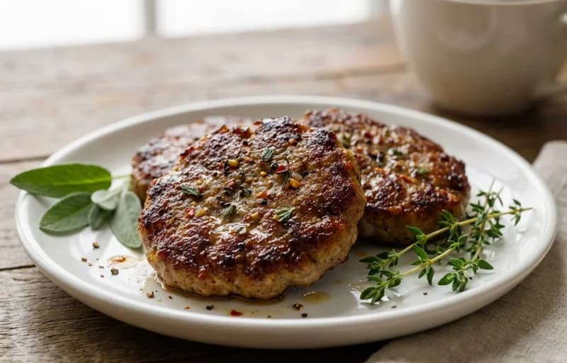 Blueberry Pancakes, Breakfast Sausage Patties and Maple Syrup - Recipe 2
