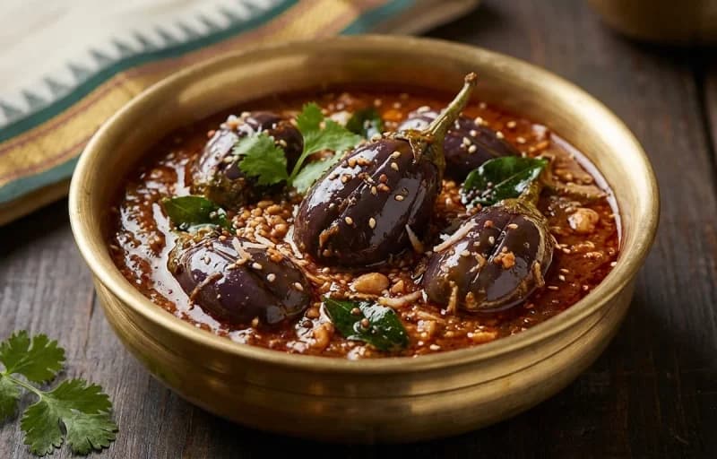 Akki Roti, Brinjal Ennegayi and Curd - Recipe 2