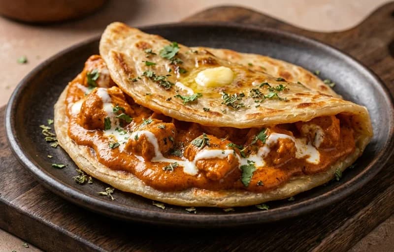 Butter Chicken Paratha with Paratha - Recipe 1