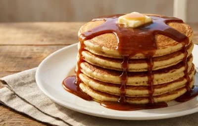 Buttermilk Pancakes with Cajeta Caramel Sauce