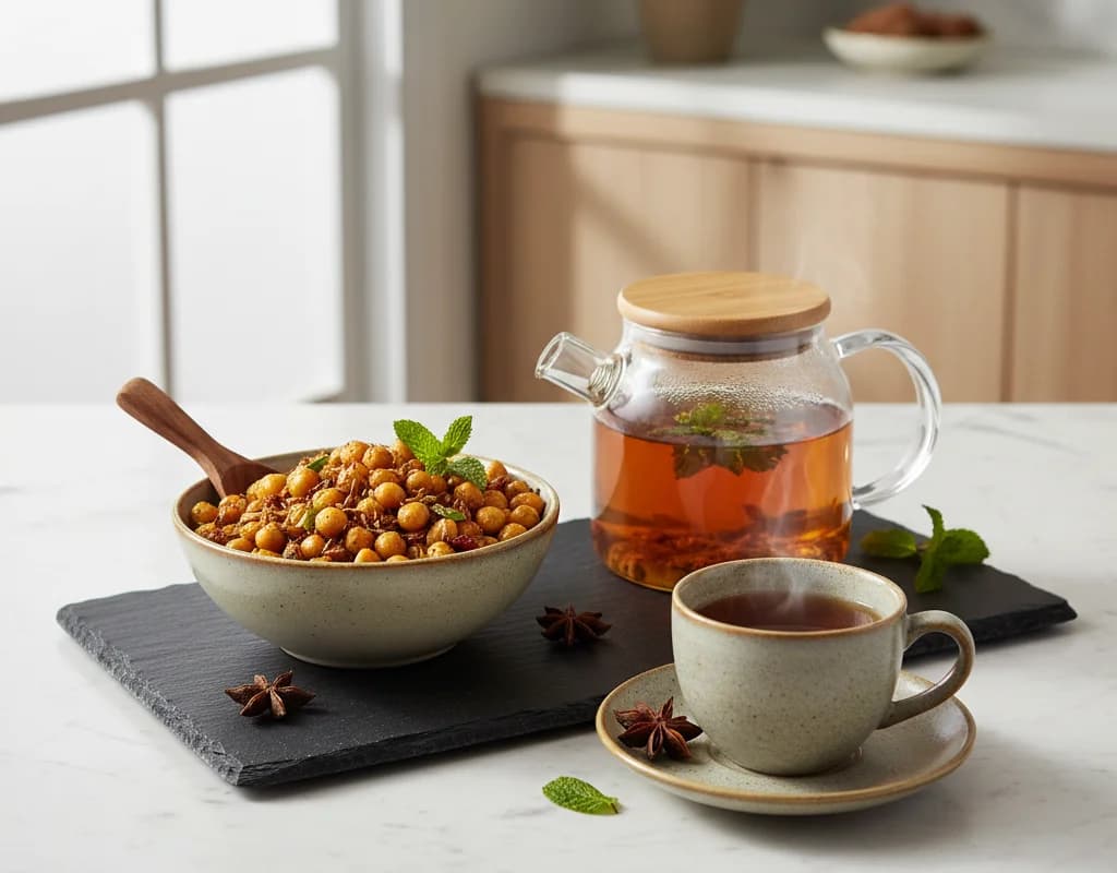 Roasted Chana With Tea