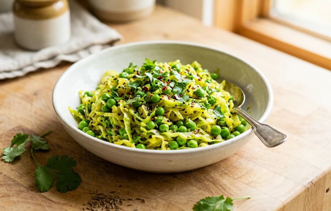 Cabbage & Pea Stir-fry (Sabzi)