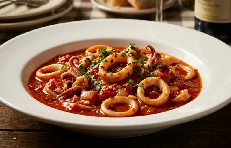 Calamari Fra Diavolo with Buttered Pasta - Recipe 1
