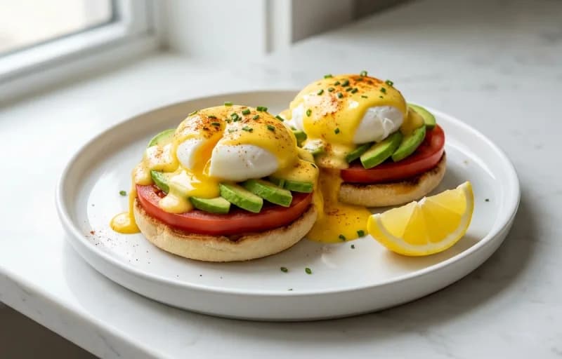 California Eggs Benedict with Arugula Salad - Recipe 1