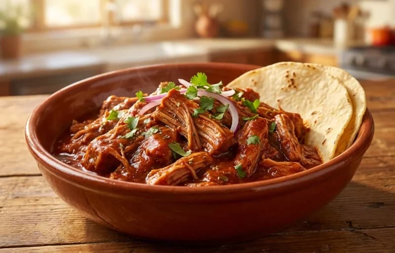 Carne Adovada, Spanish Rice, Pinto Beans and Flour Tortillas - Recipe 1