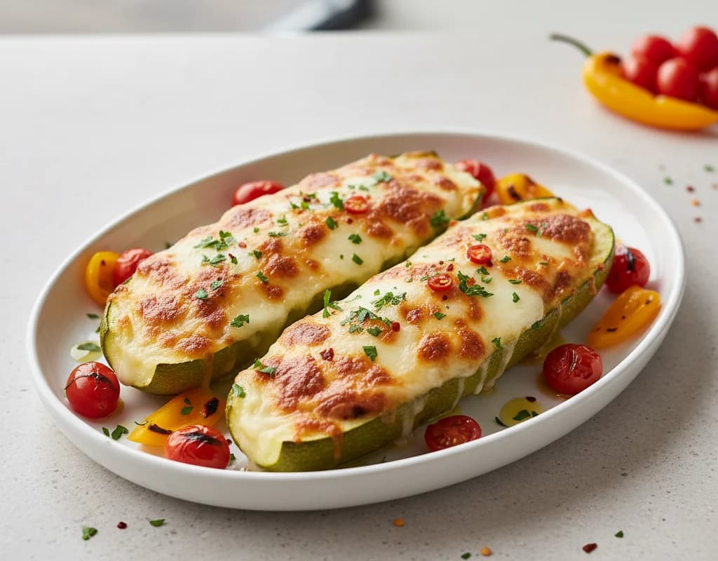 Cheese Stuffed Zucchini Boats