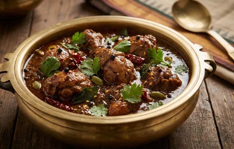 Chettinad Chicken Curry with Idli - Recipe 1