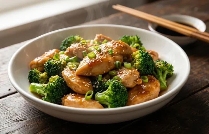 Chicken and Broccoli Stir-fry, Pork Fried Rice and Wonton Soup - Recipe 1