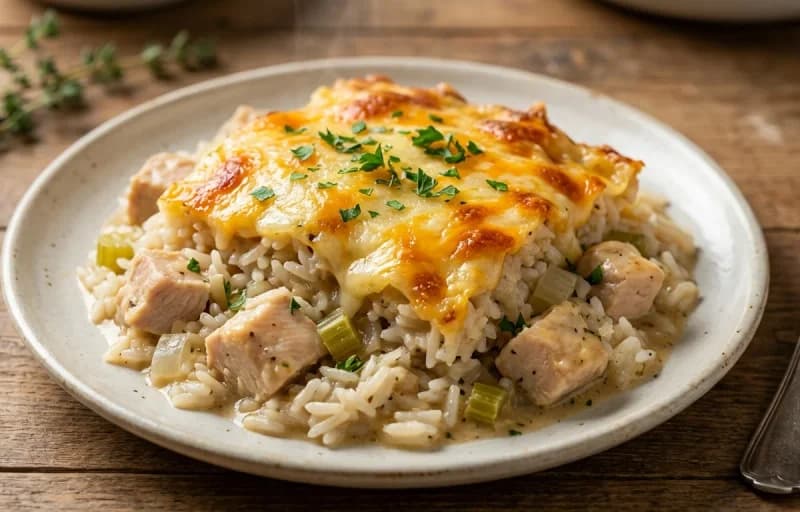 Chicken and Rice Casserole with Side Salad - Recipe 1