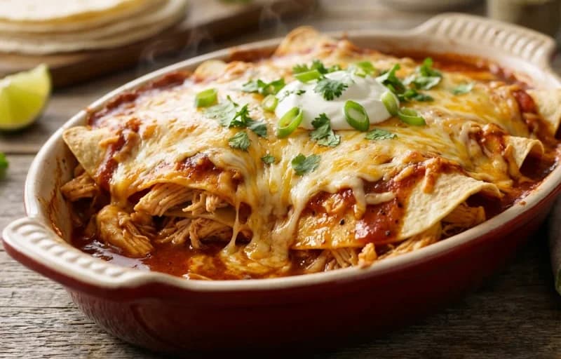 Chicken Enchilada Casserole with Side Salad - Recipe 1
