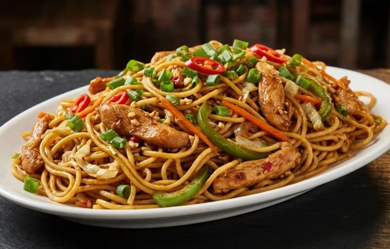 Chilli Egg Dry with Chicken Hakka Noodles - Recipe 2