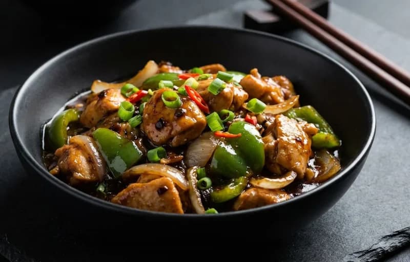 Chicken in Black Bean Sauce with Vegetable Hakka Noodles - Recipe 1