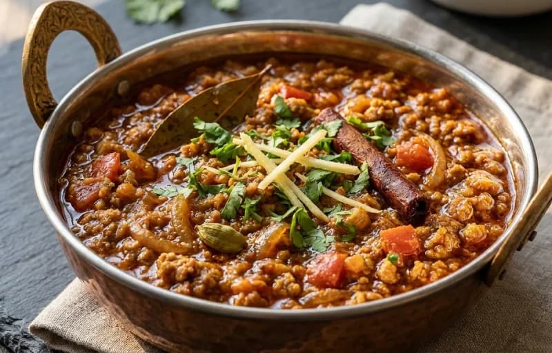 Chicken Keema Masala, Phulka and Kachumber Salad - Recipe 1
