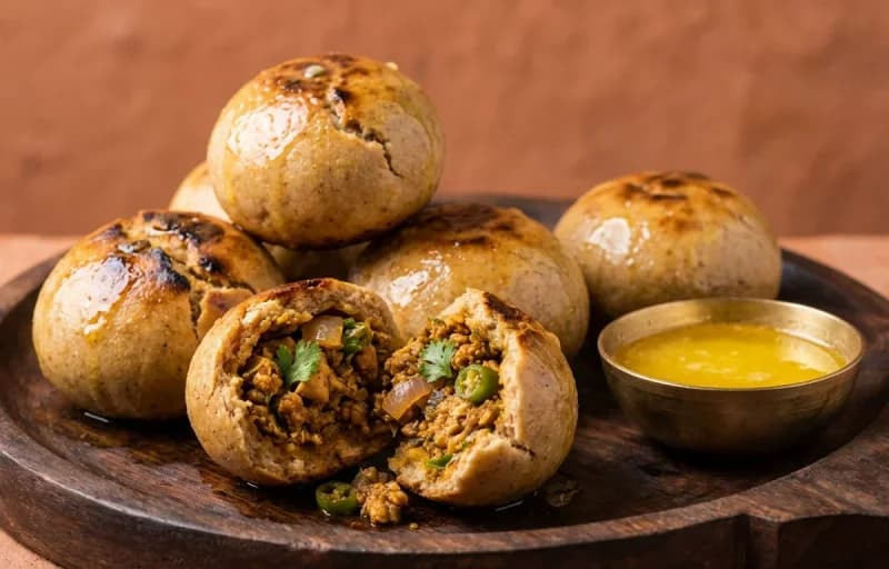 Chicken Litti, Ghee and Tomato Chokha - Recipe 1