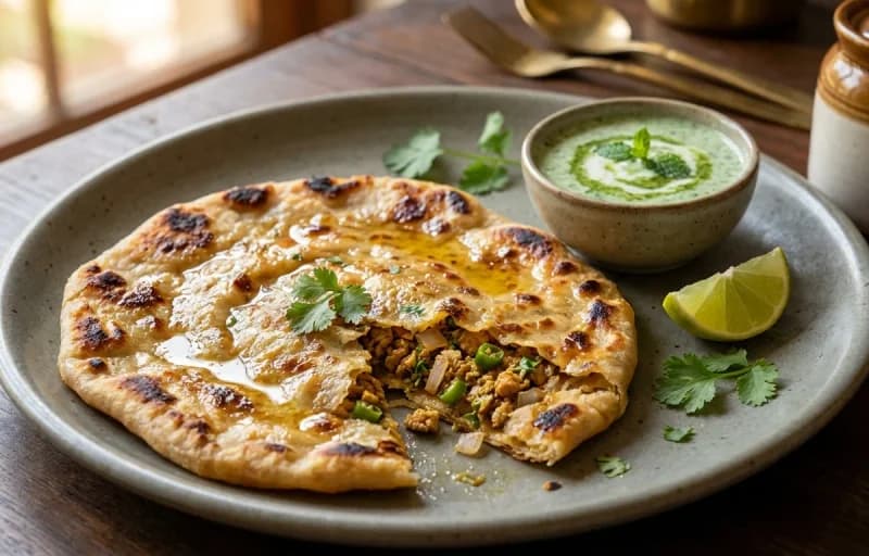 Chicken Paratha, Mint Chutney and Masala Chai - Recipe 1