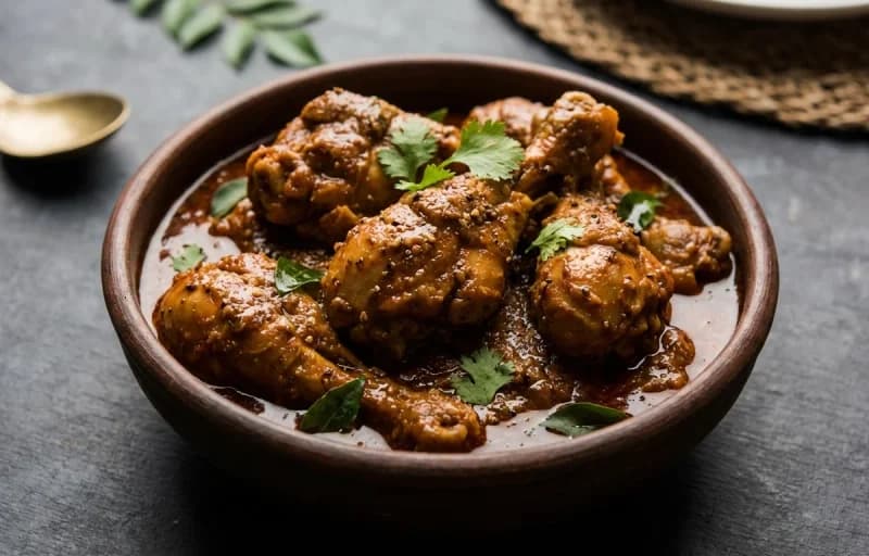 Chicken Pulimunchi with Neer Dosa - Recipe 1