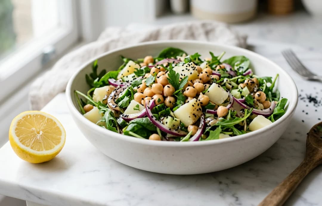 Chickpea Salad with Nigella Seed Dressing