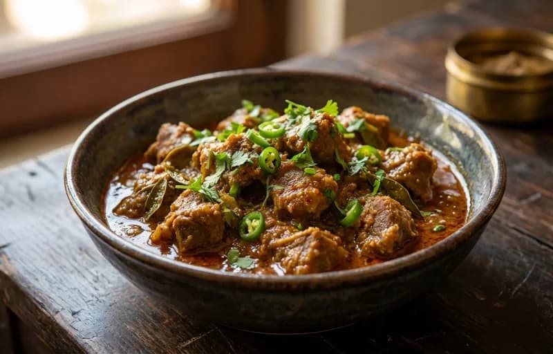 Chigur Gosht, Steamed Basmati Rice and Cucumber Raita - Recipe 1