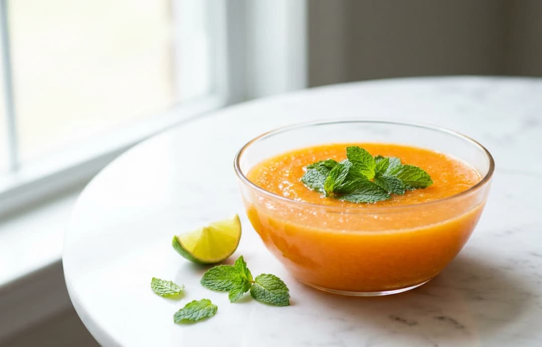 Chilled Cantaloupe & Mint Soup